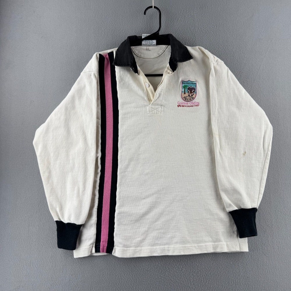Vintage Barbarian Rugby Shirt Mens XL 90s Vancouver Golden Oldies Jersey Cotton